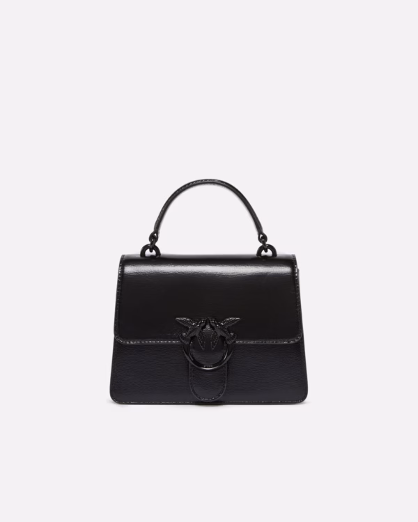 Borsa a mano piccola Mini Love Bag One Top Handle Light in pelle shiny