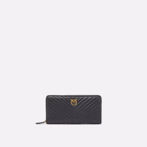 Portafoglio zip-around in nappa chevron