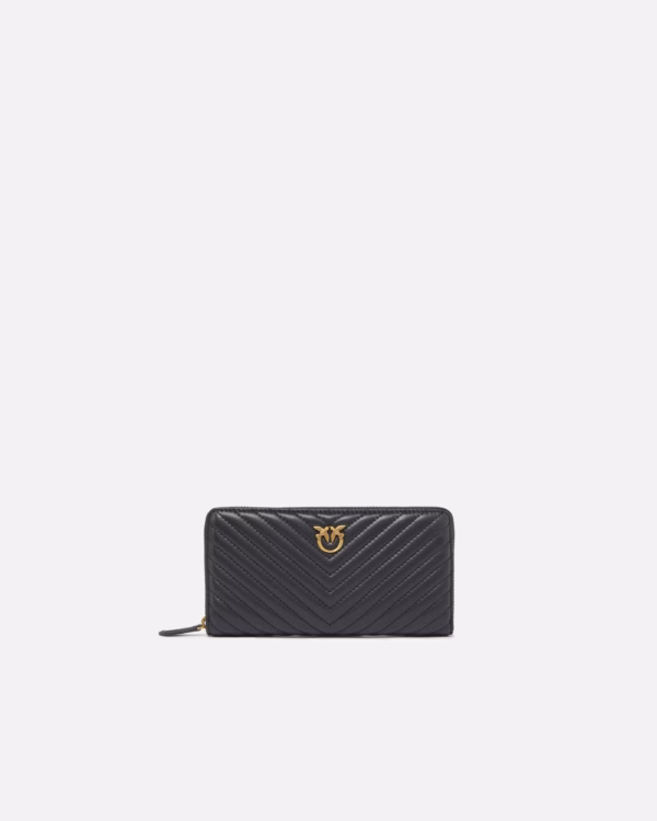 Portafoglio zip-around in nappa chevron