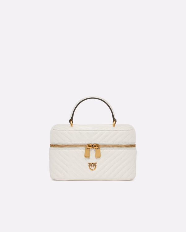 Beauty case a tracolla piccolo in nappa chevron