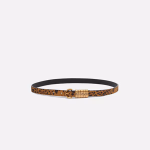 Cintura in suede con stampa leopardata 2 cm