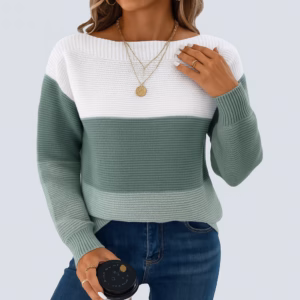 Calista – Elegancki Sweter z Długim Rękawem i Opadającymi Ramionami